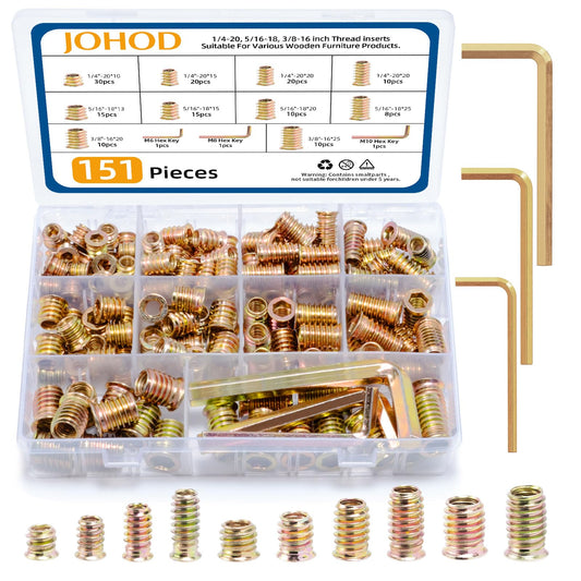 Threaded Inserts for Wood 151 PCS M6 M8 M10, Heavy Duty | Hand Tools - Image 1