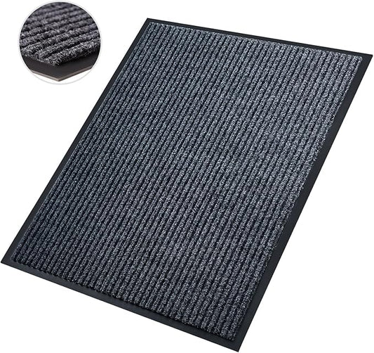 Front Door Mat,2'x3'Indoor Outdoor Door Mat,Heavy Duty Durable Welcome,Commercial Floor Mats Inside Outside Entrance, Waterproof All-Season, All-Weather Non Slip Backing Doormat for Entryway,Black