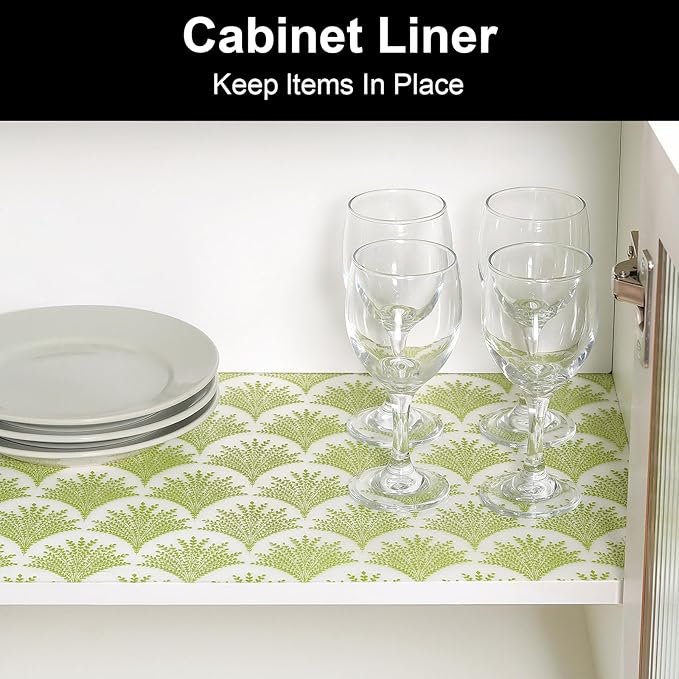 Cooyes Shelf Liners for Kitchen Cabinets, Refrigerator Liners Waterproof & Oil-Proof Kitchen Cupboard Liner Drawer Mats EVA Material Non Adhesive Fridge Liner for Shelves（11.8" W x 236" L）
