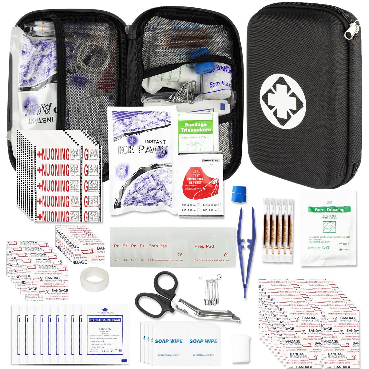 First Aid Kit 277PCS Car Home Camping Essentials Black - Image 1