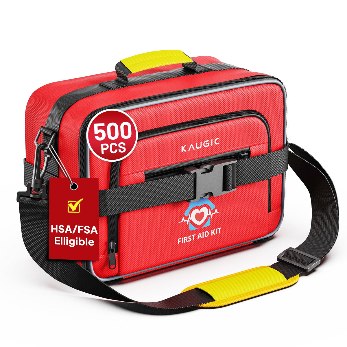 KAUGIC 500PCS First Aid Kit for Travel, Camping, Home - Image 1