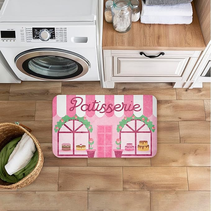 Patisserie Kitchen Baked Goods Anti-Fatigue Floor Mat, Ergonomic Cushioned Kitchen & Standing Mat with Non-Slip Backing, Eco-Friendly Comfort Mat, Design by Lil' Rue, 30"x18"