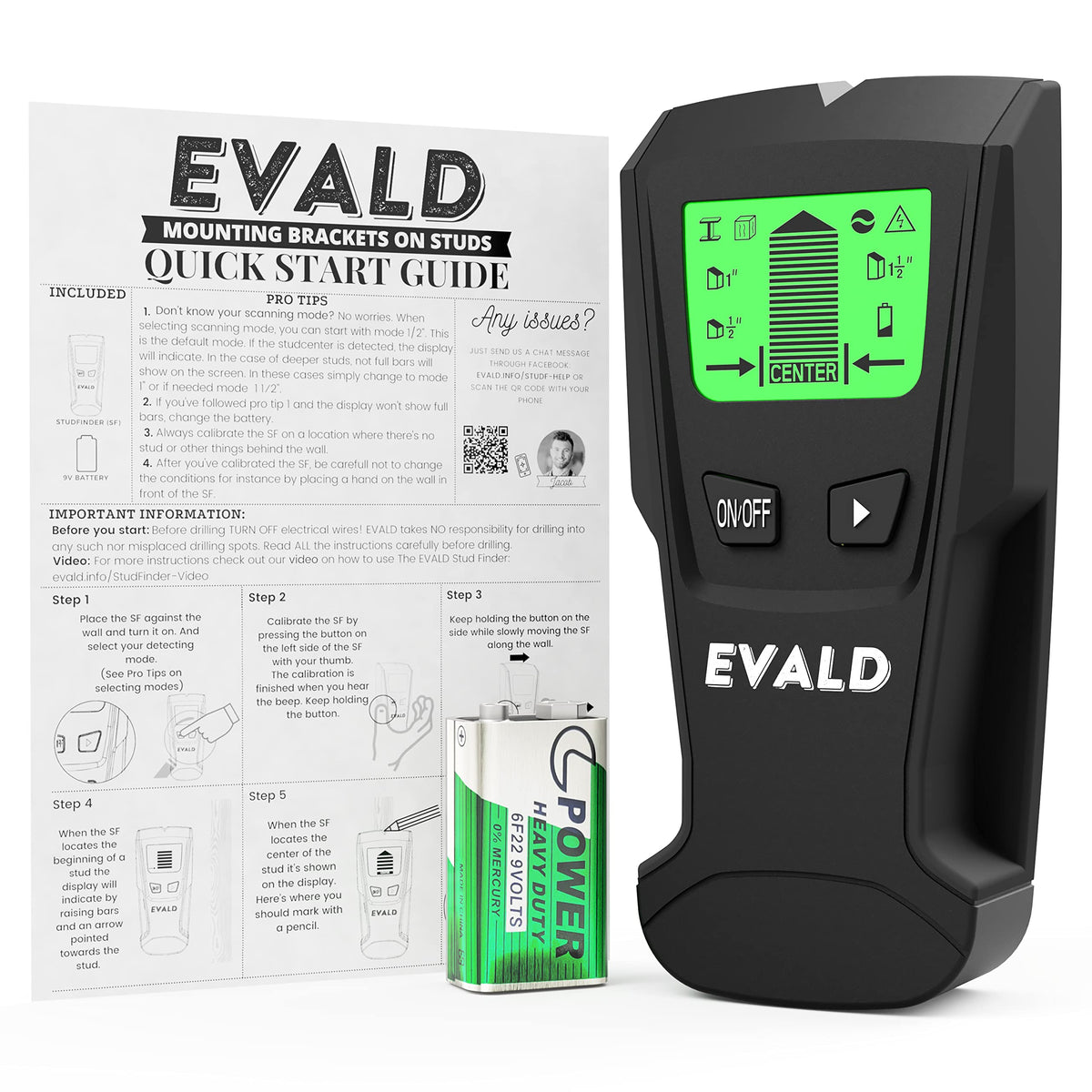 Electronic Stud Finder Wall Scanner with Electric Wire | Home Repair - Image 1