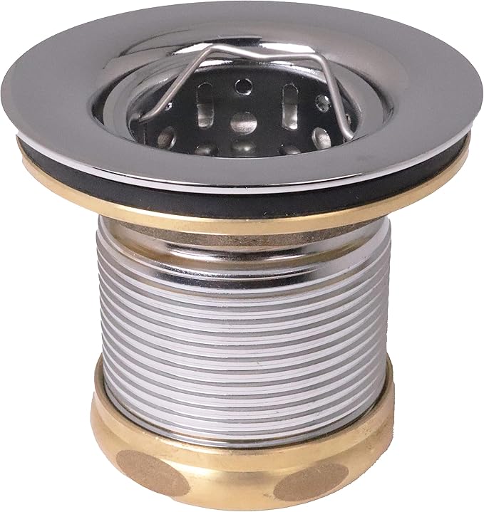 Westbrass D218-26 Junior Bar and Laundry Sink Drain Assembly with Removable Strainer Basket, Polished Chrome