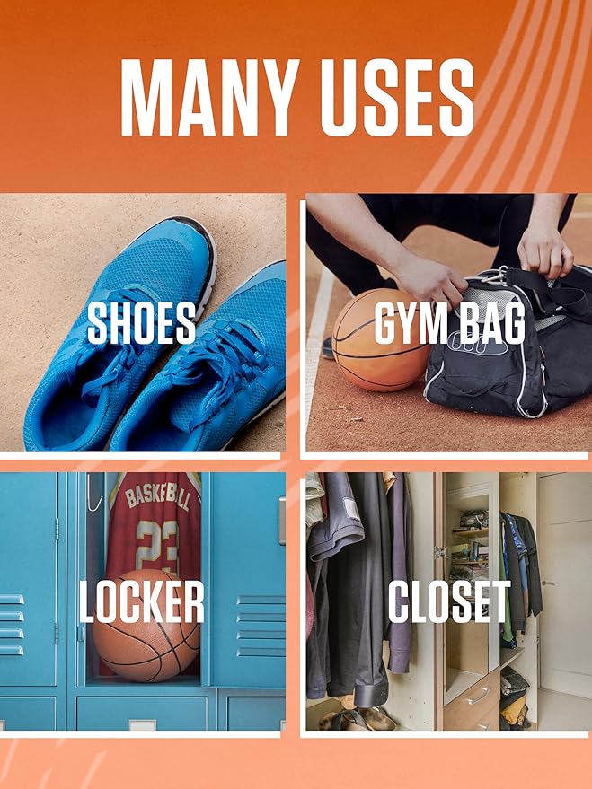 Sneaker Ball Shoe Odor Eliminator & Remover - Fresh, Clean Scent Blocks Odors - Twist-to-Activate - Compact & Durable - Fun, Colorful Designs - Ideal for Shoes, Gym Bags, Lockers, Sport, 6 Pack