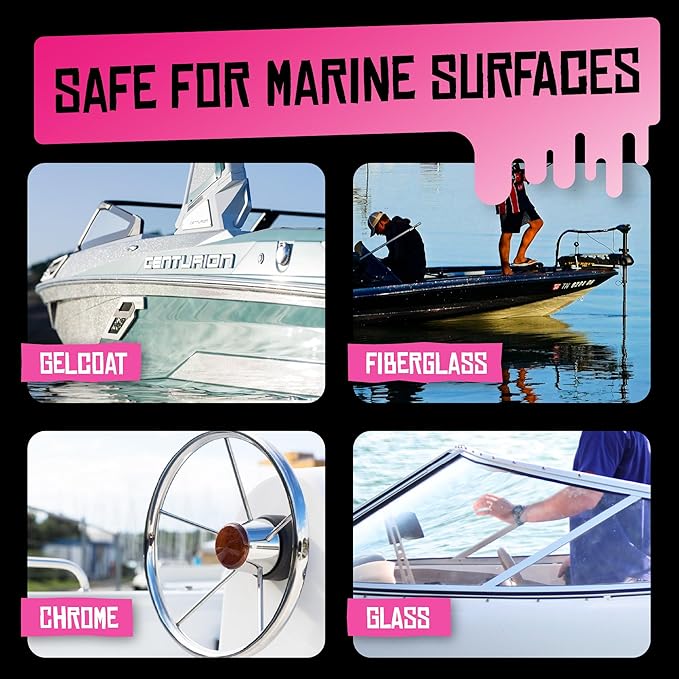 Boat Juice Boat Wash & Shine | pH Neutral Boat Wash & Wax Soap for Fiberglass, Hull, Deck, and Vinyl | Bubble Gum Scent | Marine Detailing & Cleaning Supplies, Boating Accessories | Made in USA