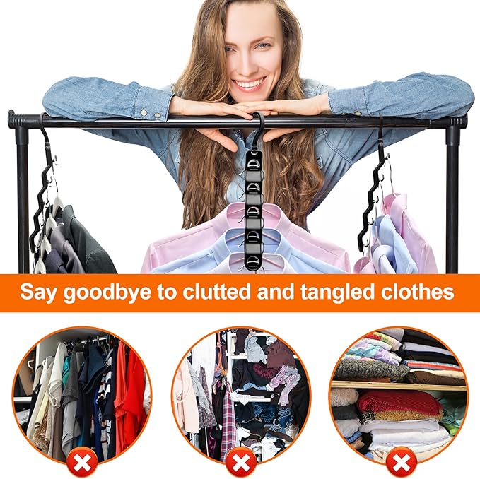 Closet Organizers and Storage,Upgraded Organization and Storage Clothes Hanger,10 Pack College Dorm Room Essentials,Sturdy Space Saving Hangers for Thick Clothe