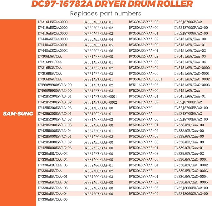 (𝟐𝟎𝟐𝟔 𝙐𝙥𝙜𝙧𝙖𝙙𝙚𝙙) DC97-16782A Dryer Drum Roller with Update Bearings by Beaquicy - DC97-16782E Replacement for Samsung Dryer-Replaces DC97-07523A PS4221885 AP5325135 - Pack of 4