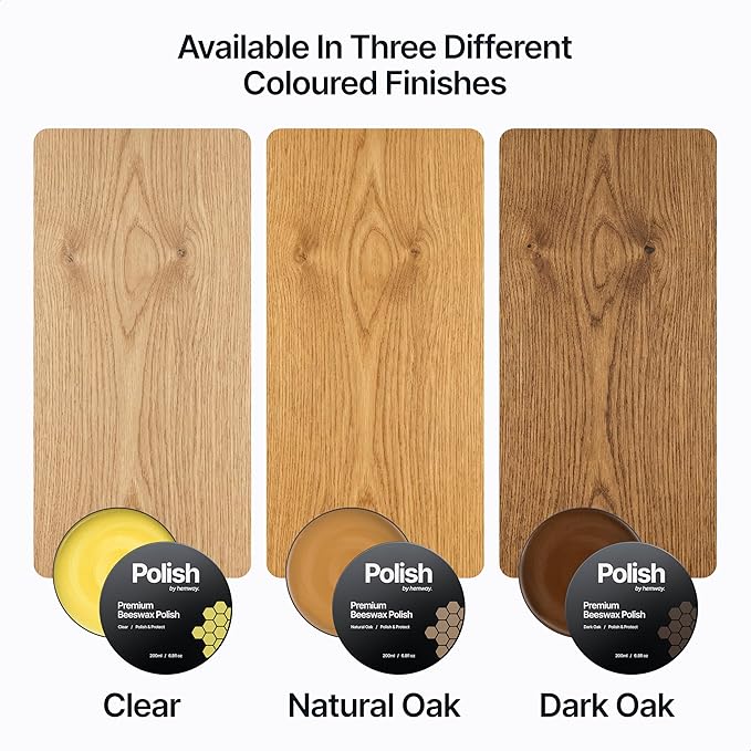 Natural Oak Beeswax Furniture Polish 200 ml / 6.8 fl oz, & 2 Lint-Free Cloths, Natural Furniture Wax for Wood Protection, Modern & Antique, Wood Wax for Furniture, Restores & Protects, Long-Lasting