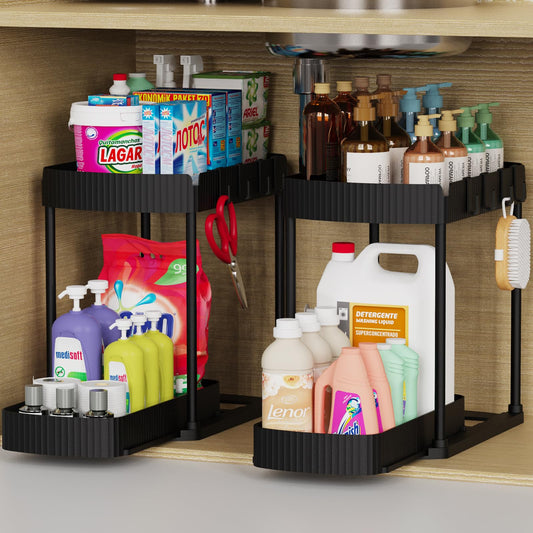 2-Pack Under-Sink Pull-Out Storage Organizers, 12.8 Inch - Image 1