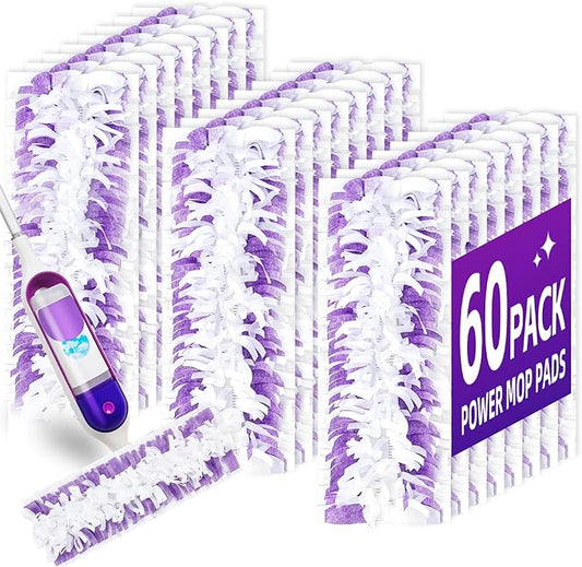 60 Pack Disposable Power Mop Pads for Swiffer Power Mop Pads,Compatible with Swiffer Power Mop Refills,Thickened Multi-Surface Replacement for Swiffer Wet Pads Refill on All Finished Floors