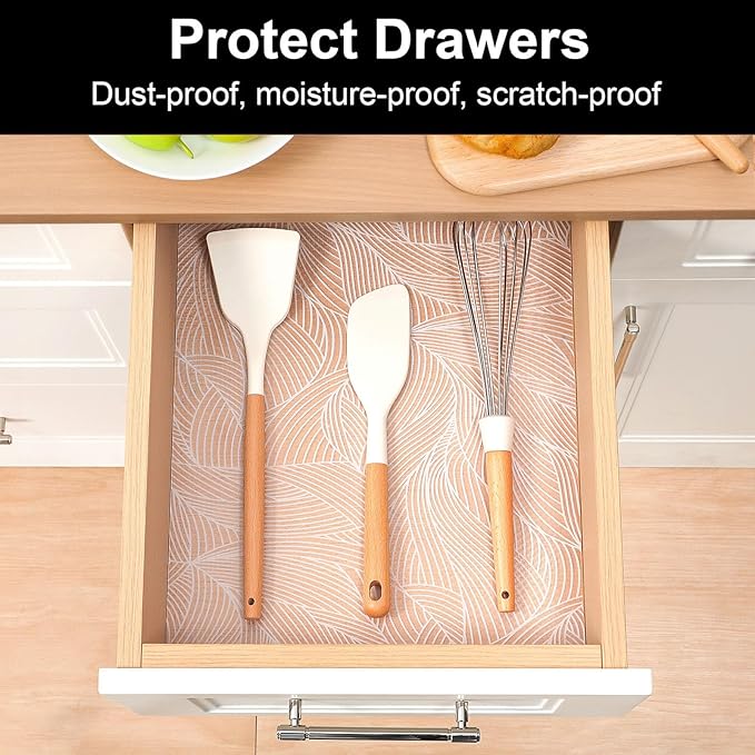 Cooyes Shelf Liners for Kitchen Cabinets, Refrigerator Liners Waterproof & Oil-Proof Kitchen Cupboard Liner Drawer Mats EVA Material Non Adhesive Fridge Liner for Shelves（11.8" W x 360" L）