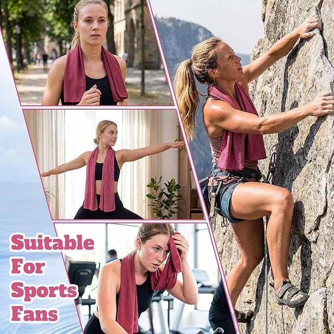 Honoson Cooling Towel Bulk - Neck & Face Cool Chilly Towels Microfiber Breathable Sport Sweat Rag for Gym, Yoga, Travel, Camping, Running, Outdoor