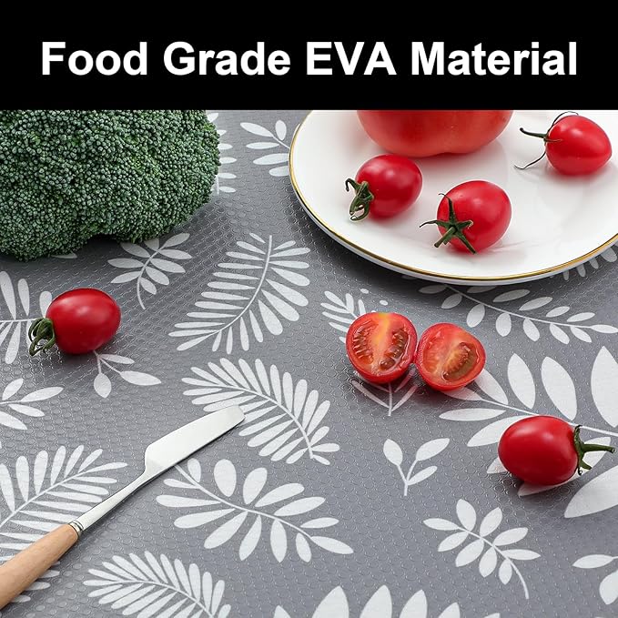 Cooyes Shelf and Drawer Liners for Kitchen Cabinets, Non Adhesive Cabinet Liner, EVA Waterproof Durable Non-Slip Drawer Mats for Shelves, Refrigerator, Storage, Desks（17.5" W x 197" L）