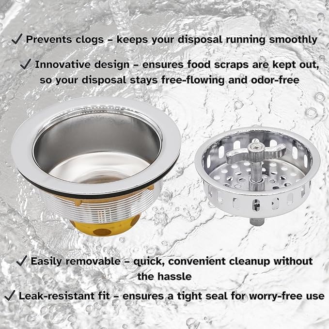 Westbrass Wing Nut Style Large Kitchen Sink Basket Strainer, 2 Pack, Polished Chrome, D2135-26