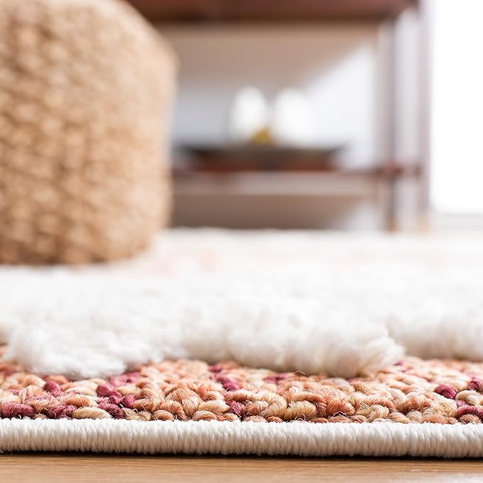 SAFAVIEH Moroccan Tassel Shag Collection Runner Rug - 2'3" x 10', Orange & Ivory, Non-Shedding, 2-inch Thick, Ideal for Living Room, Hallway, Foyer, Bedroom (MTS652P-210)