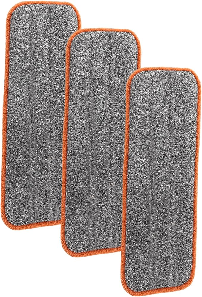 Superio Self-Wringing Microfiber Cleaning Mop with Hands-Free Wringing Blade and 3-Pack Reusable & Washable 8" x 4.5" Microfiber Mopping Pad for Home, Kitchen, Bathroom, Streak-Free Cleaning