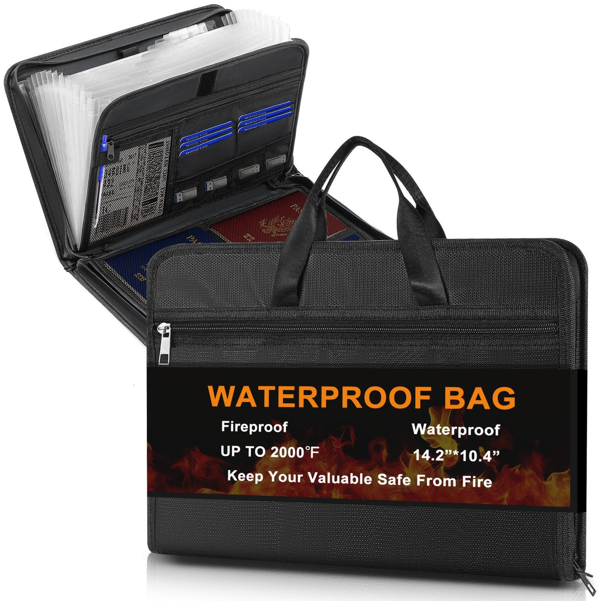 TaoBary Boat Document Holder Waterproof, 13 Pockets Fireproof - Image 1