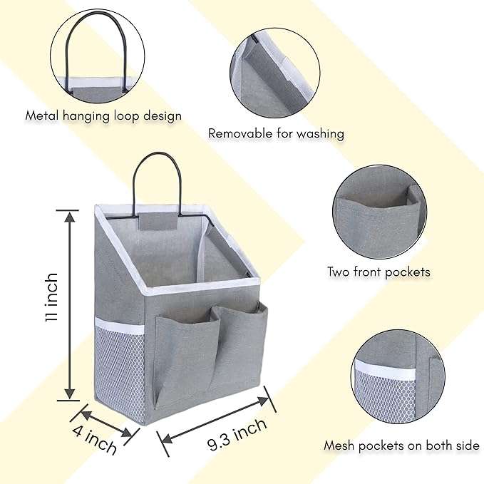 2pcs Wall Hanging Baskets for Organizing, Hanging Storage Bag as Over the Door Organizer, Wall File Organizer, Rv Storage and Organization. For Bedroom, Office, Camper (Black-Upgraded)