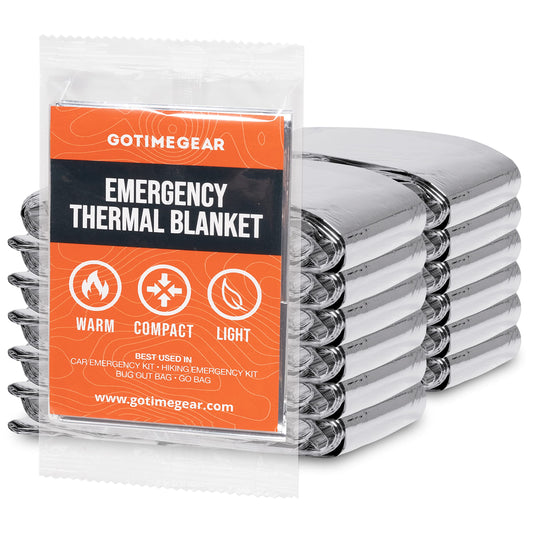Mylar Emergency Blankets, Survival Space Blanket Kit, 12-Pack - Image 1
