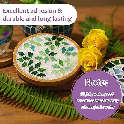 400g Mosaic Crystal Grout for Crafts, Mosaics Tile Tools, High Color Contrast, Direct caulking, Suitable for Mosaic Tiles, DIY Craft Projects (White)