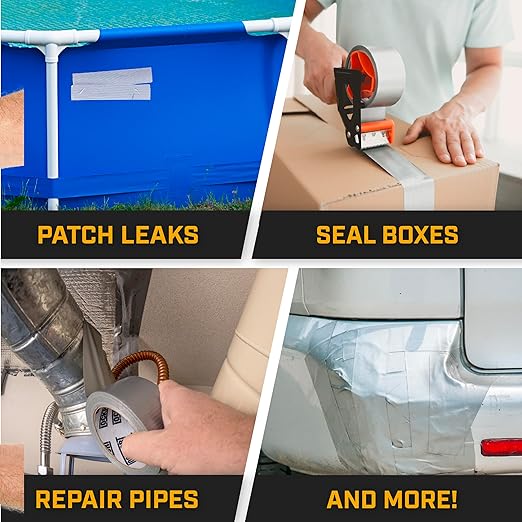 Lockport 5 Pack Duct Tape Heavy Duty Waterproof, Strong Adhesive Silver Duct Tape Bulk for Indoor Outdoor Repairs, Tear by Hand - 30 Yards x 2 Inch
