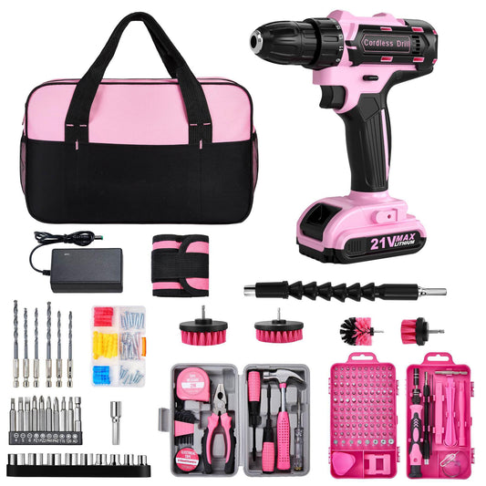 Cordless Drill Set 220 Pcs, 21V Power Drill with Tool Kit - Image 1