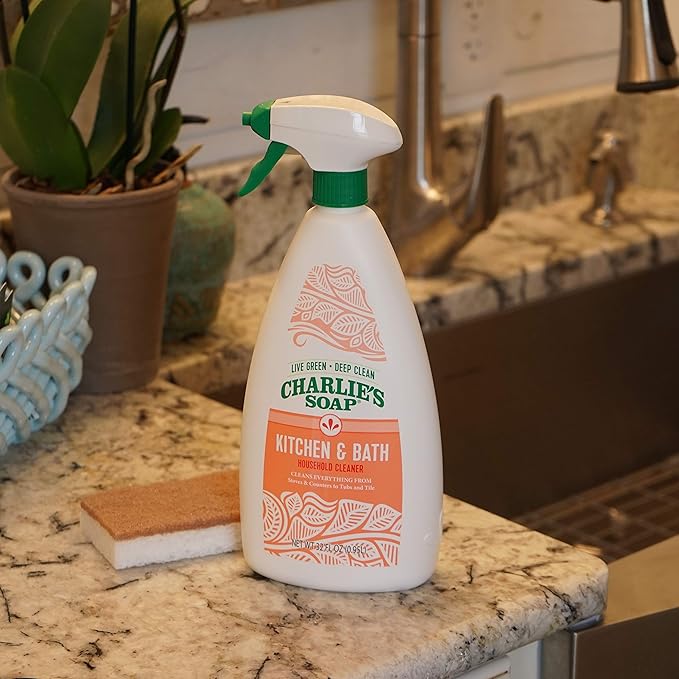 Charlie's Soap Indoor Outdoor and Kitchen & Bath Cleaner Variety Pack, 32 oz Each