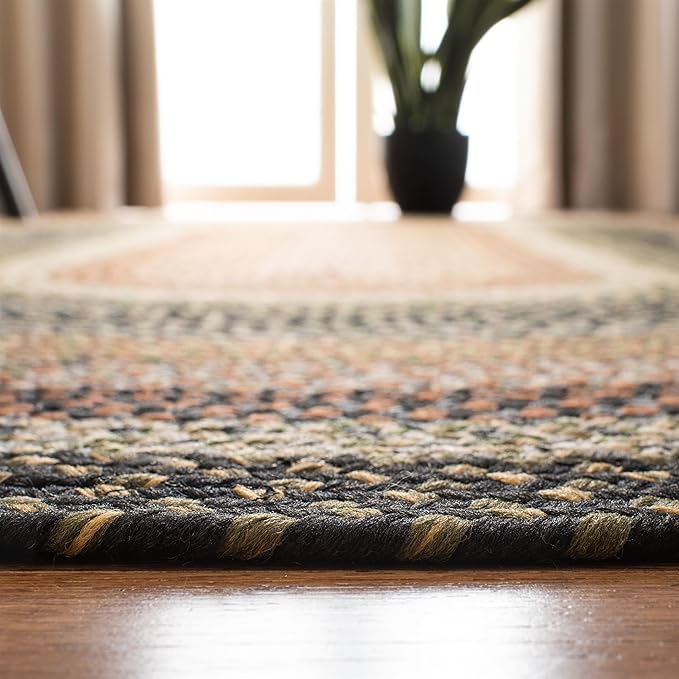 SAFAVIEH Washable Rug Outdoor Braided Collection - 6' x 8' Oval, Multi, Handmade & Reversible, Non-Shedding & Easy to Clean, Ideal for Patio, Backyard, Mudroom (BRD308A)