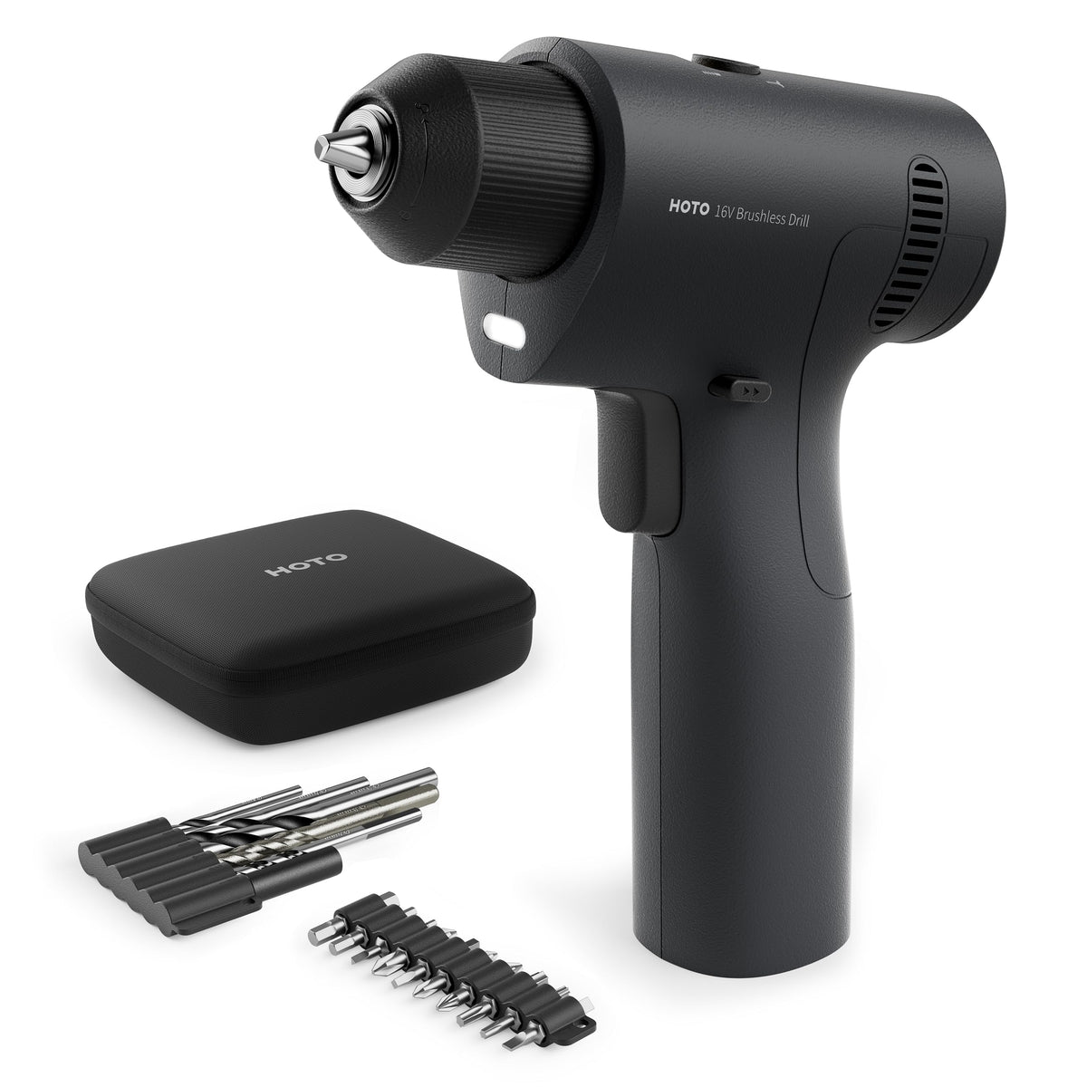 HOTO 16V Cordless Drill Set, 50 N·m Brushless Power Drill - Image 1