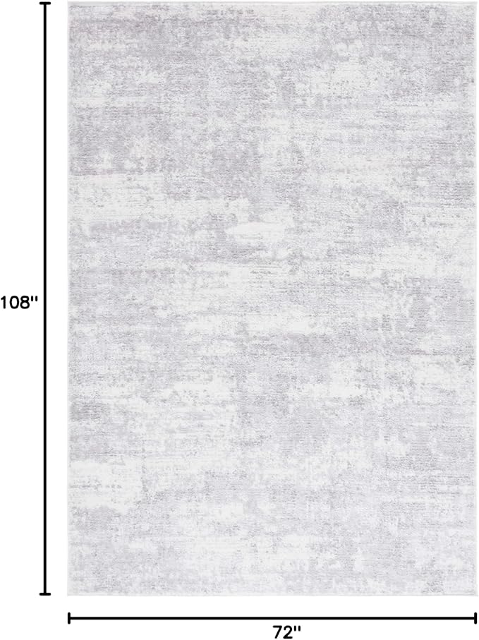SAFAVIEH Amelia Collection Area Rug - 6' x 9', Ivory & Light Grey, Modern Abstract Design, Non-Shedding & Easy Care, Ideal for High Traffic Areas in Living Room, Bedroom, Dining (ALA700F-6)