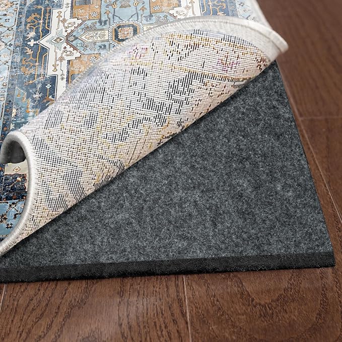 Waterproof Rug Pad, 7x9 ft Area Rug Non-Slip Carpet Pad, 1/4" Thick Non-Slip Rug Pads for All Floors and Finishes, Felt Pad for Hardwood Floors, Keeps Carpets in Place Soft and Safe