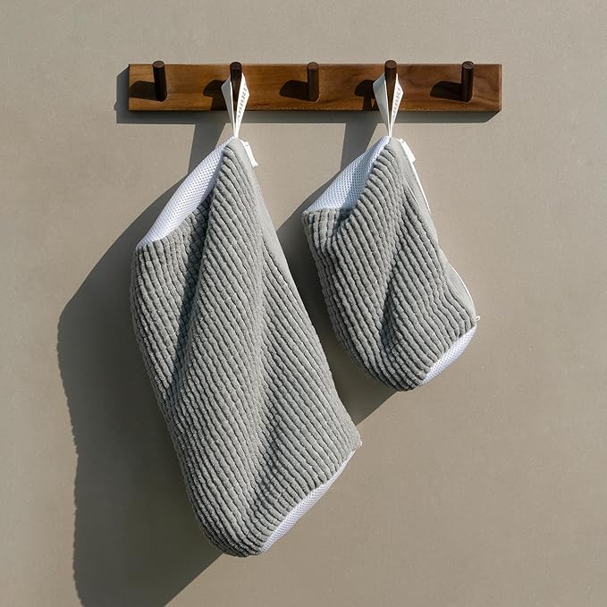 Shoe Washing Machine Bag, 2pcs Cabbirx Laundry Shoe Bag for Washer and Dryer Reusable, 360° Deep Cleaning With Durable Zipper, Washer Balls Include, Large Size for Adult (Gray, Adult)