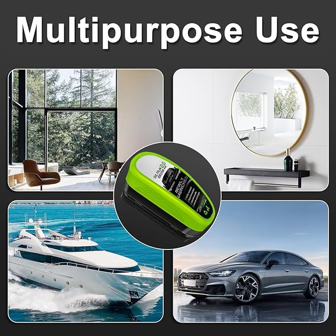 Automotive Oil Film Cleaning Brush, Clear Vision Glass Cleaner, Oil Film Cleaning Brush for Car Windows, Rain Fog and Dirt Removal, Windshield Cleaner Tool, Universal Glass Wipe Board (Green, 2PCS)