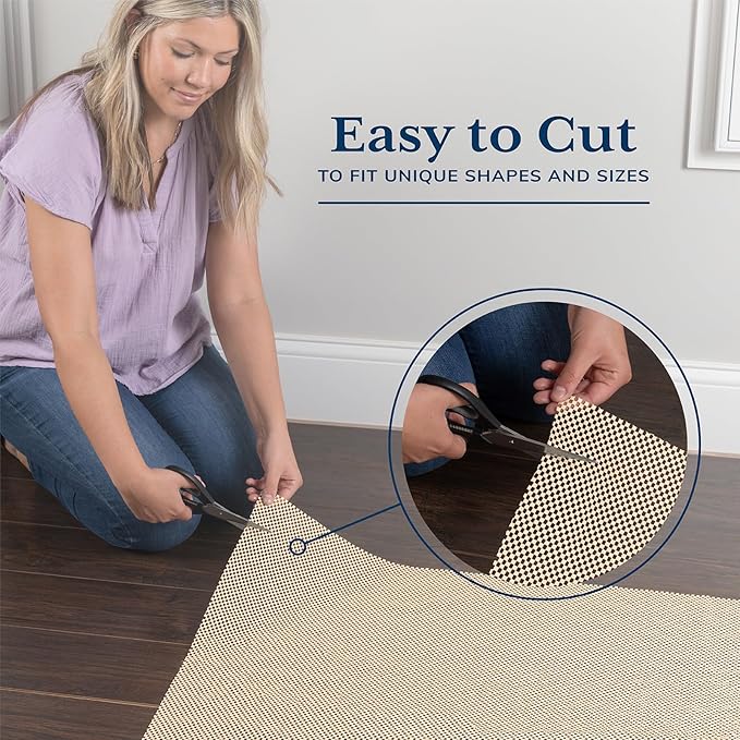 Veken 2x3 Ft Rug Pad Gripper for Hardwood Floors, Non Slip Khaki Rug Pads for Area Rugs, Thick Rug Grippers for Tile Floors, Under Carpet Anti Skid Mat, Keep Your Rugs Safe and in Place