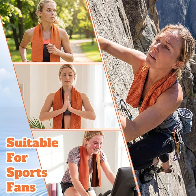 Honoson Cooling Towel Bulk - Neck & Face Cool Chilly Towels Microfiber Breathable Sport Sweat Rag for Gym, Yoga, Travel, Camping, Running, Outdoor