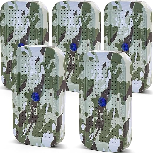 5 Packs Gun Safe Dehumidifier 40 Gram Reusable Indicating Silica Gel Desiccant Canister- Camouflage Rechargeable Humidity Moisture Absorbs for Car Closet Cabinet Storage Box
