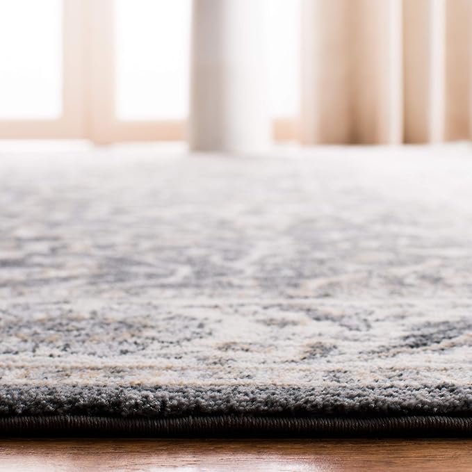 SAFAVIEH Isabella Collection X-Large Area Rug - 11' x 15', Grey & Dark Grey, Oriental Design, Non-Shedding & Easy Care, Ideal for High Traffic Areas in Living Room, Bedroom (ISA912H)