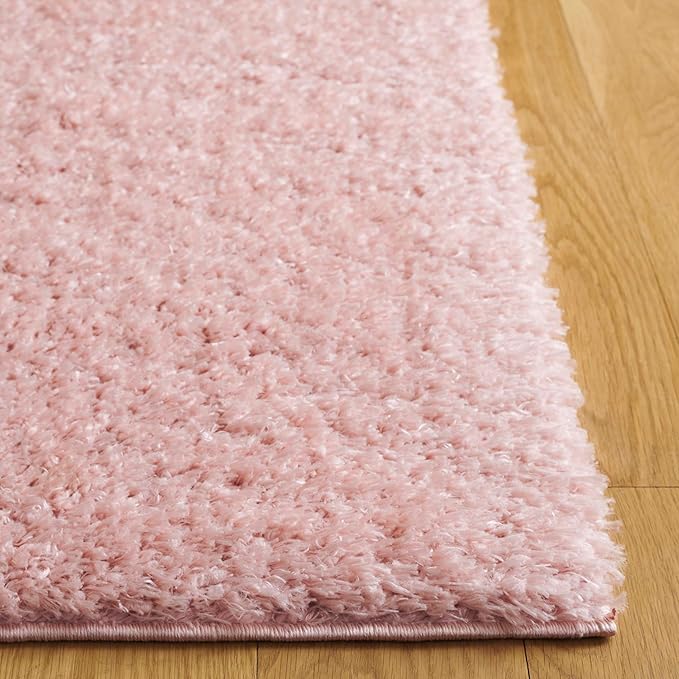 SAFAVIEH Lindsay Shag Collection Runner Rug - 8' Runner, Pink, Contemporary Design, Ideal for High Traffic Areas in Hallway, Bathroom & Kitchen (LNS560U-28)