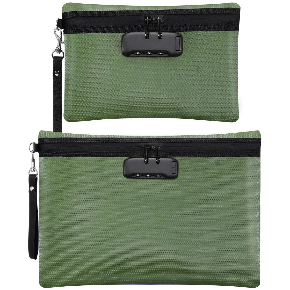 Nezyo 2 Pcs Fireproof Document Bag with Lock, Waterproof Money - Image 1