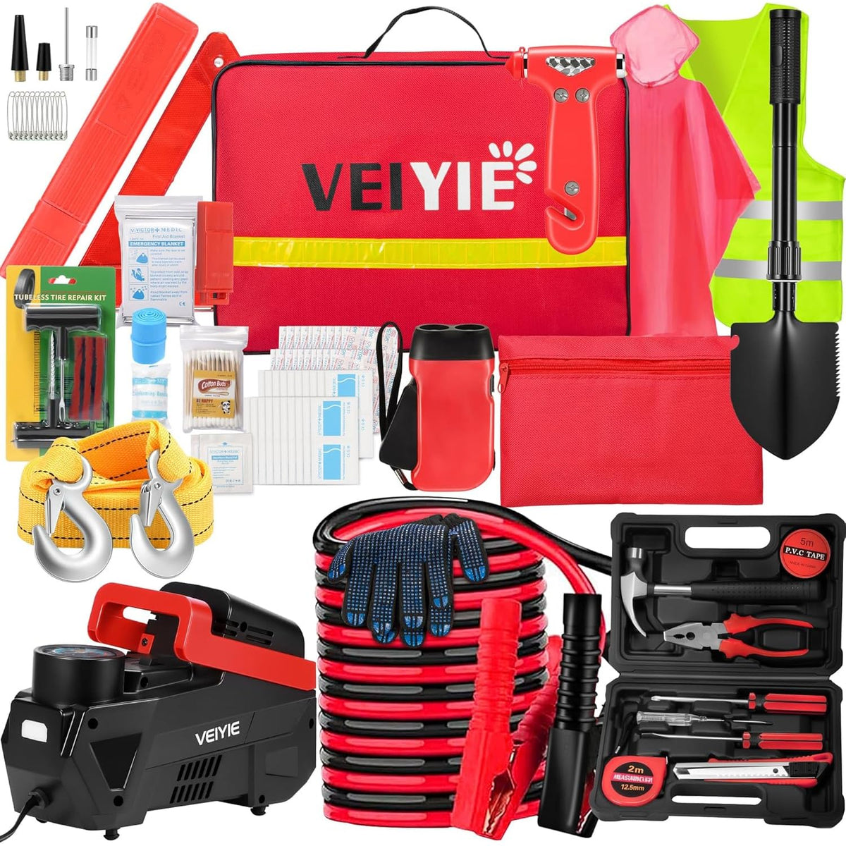 Roadside car Emergency kit, 12PCS Emergency Car Kits - Image 1