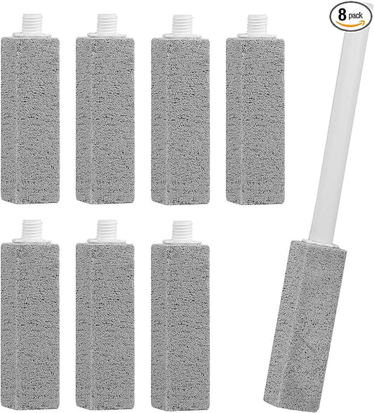 8 Packs Pumice Cleaning Stone with Extra Long Handle, Pumice Stone for Toilet Bowl Clean for Cleaning Toilets, Bathtubs, Grills, Swimming Pools, Sinks