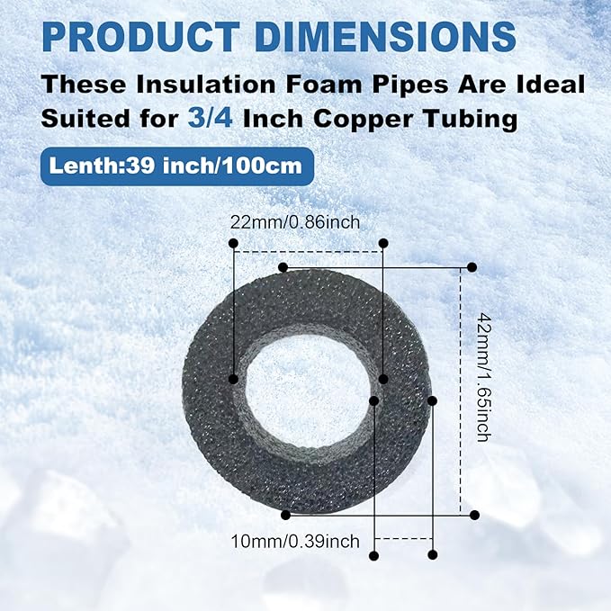 Insulating Foam Pipe Covers, Outdoor Water Pipe Insulation Water Pipe Freeze Protection,Foam Tube Suitable for Outdoor and Indoor Water Pipe Pipeline( 12 Pcs,3/4inch)