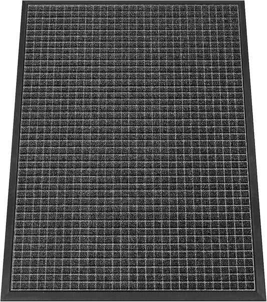 Kuyal Front Door Mat, 2'*3' Door Mat for Inside Outside Entrance,Waterproof Welcome Mats with Non-Slip Backing, Indoor Outdoor Entryway, Commercial Floor Mats, Durable & Easy to Clean, Dark Gray