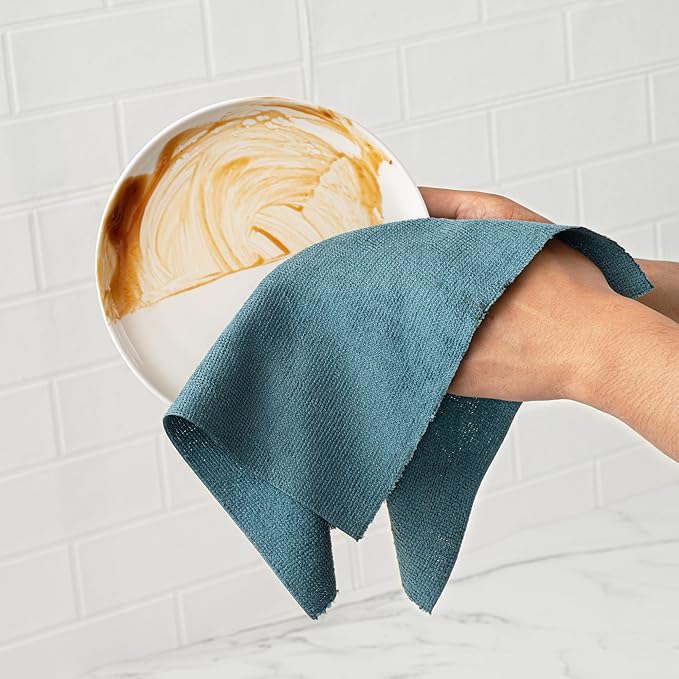 Restaurantware-Clean Tek Professional 11.8 x 11.8 Inch Microfiber Towel Rolls, 300 Reusable Towel Rolls - Tear Away, Perforated, Teal Microfiber Cleaning Roll, For All The Cleaning Tasks