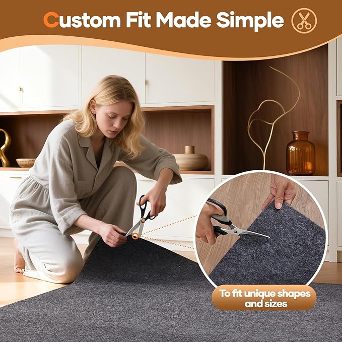 Veken Non Slip Cushioned Runner Rug Pad Gripper 2 x 7 Ft, Felt and Silicone Backing, 1/4 inch Thick Carpet Liner for Hardwood Floors and Finishes, Under Area Rugs Anti Skid Mat, Keep Rugs in Place