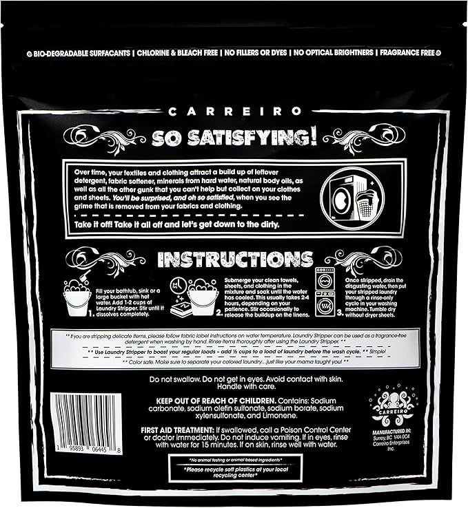 Carreiro Clean The Laundry Stripper - All-In-One! Dirt and Build-up Remover, Odor Eliminator, Laundry treatment. The One and Only All-in-One Laundry Stripper.…