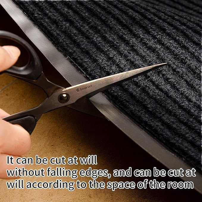 TANYOYO 2' X 4' Commercial Grade Door Floor Mat Brush Step Entrance Mat Vinyl Backed Utility Doormat Heavy Duty Floor Mat Commercial Outdoor Carpet Indoor Entrance Rugs，Black