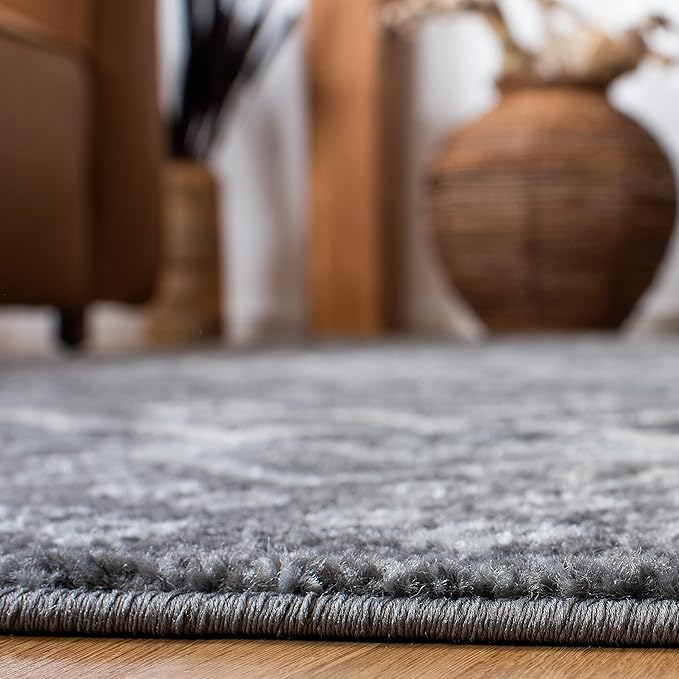 SAFAVIEH Amsterdam Collection Accent Rug - 4' x 6', Dark Grey & Light Grey, Moroccan Boho Design, Non-Shedding & Easy Care, Ideal for High Traffic Areas in Entryway, Living Room, Bedroom (AMS108J)