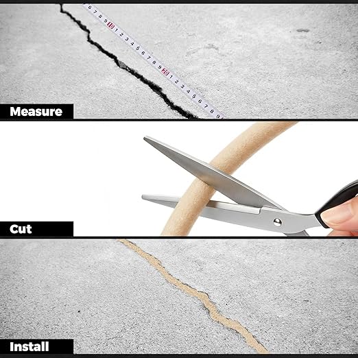 1/2 Inch x 100 ft Foam Backer Rod for Gaps Joints Concrete Crack Filler Caulk Saver Bulk Foam Backing Rod Concrete Filler Rope for Weather Stripping Door Seal (Sandy)